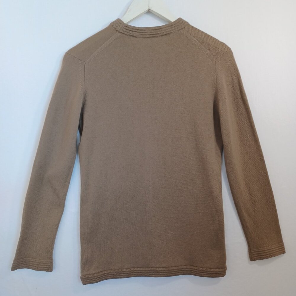 Jaeger London Cashmere Sweater Womens S/M Vintage Crew Neck Pullover Mocha Taupe - Picture 6 of 9